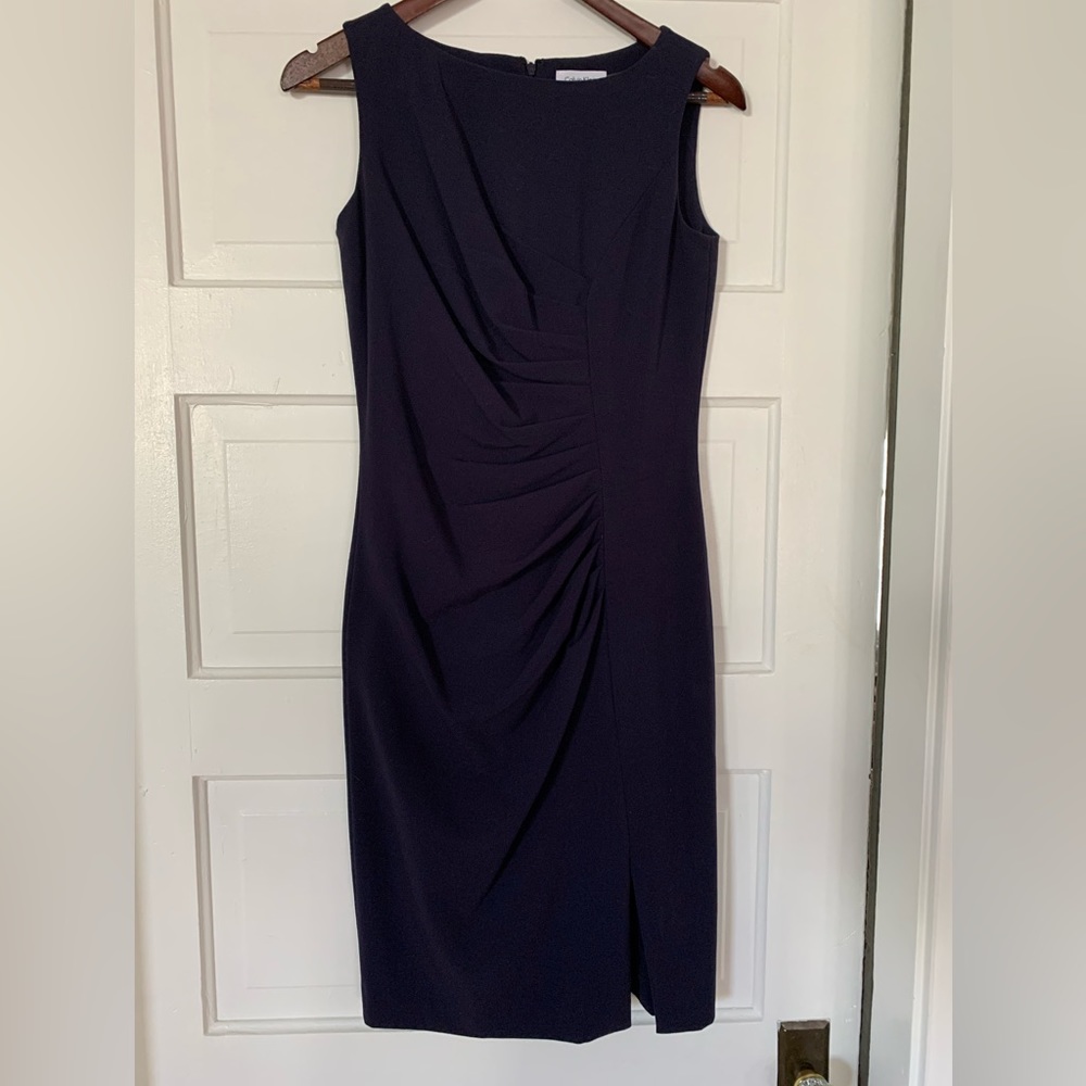 Calvin Klein navy blue sheath dress size 2